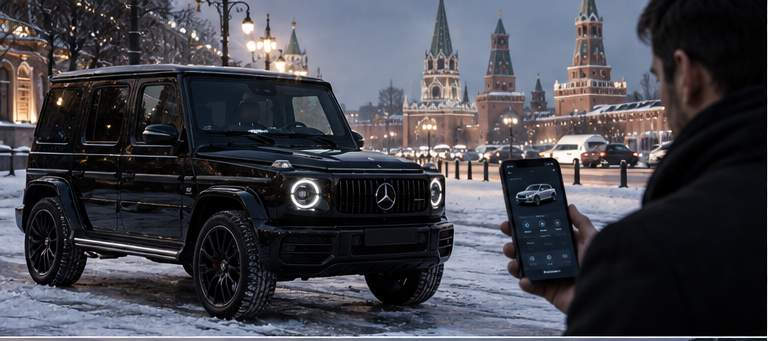 Mercedes G-Class в городе и управление цифровыми функциями